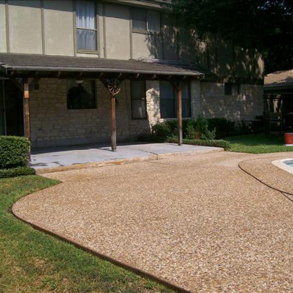 house with a path made of pebbles