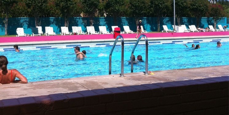 alamo heights pool side people swimming