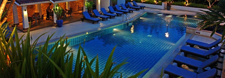 A custom-lined pool.